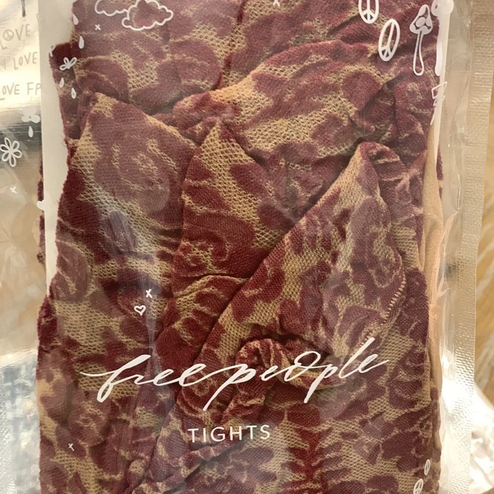 Free people saved by the belle burgundy tights new one size made in Italy